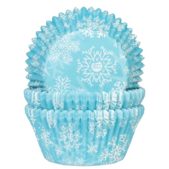 Baking Cases - Snowflakes Blue